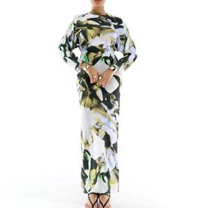 ASOS Maxi Dress Satin Batwing with a Floral Print